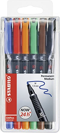 Thumbnail for Folienstift - STABILO OHPen universal - permanent medium - 6er Pack - mit 6 verschiedenen Farben im Sale