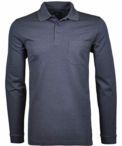 RAGMAN Herren Poloshirt Langarm , Marine-070 im Sale