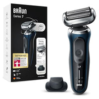 Thumbnail for Braun Series 7 Men's Electric Shaver with EasyClick Attachment, 360° Flex, Wet & Dry, Rechargeable & Cordless, 71-B1200s, Blue on Sale