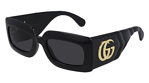 Gucci Damen Gg0811s Sonnenbrille, Schwarz/Schwarz/Grau, 66 im Sale