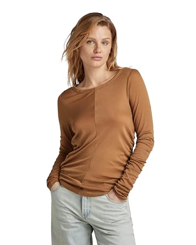 G-Star RAW Women's Gathered Slim Top, Brown (Toasted Coconut D24516-D528-G289), on sale