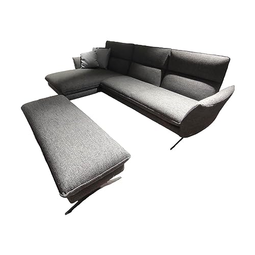 Koinor Ecksofa Maxwell Stoffbezug Grau Schwertkufe Nickel Satiniert Edelstahloptik Mit ... im Sale