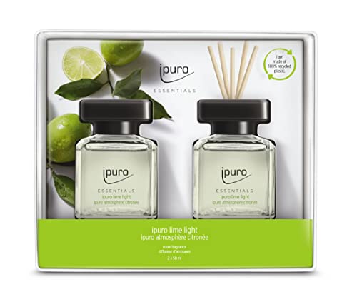 ipuro - refreshing ipuro lime light room fragrance - subtle room freshener with sparkling &amp; floral notes - stylish air freshener in the home for a puristic fragrance experience 2 x 50 ml on sale
