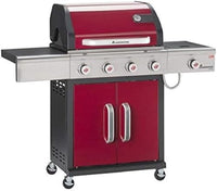 Thumbnail for LANDMANN Triton cooK PTS 4.1 gas grill | Premium gas grill with double-walled lid & cooK zone for the perfect side dish | Enameled cast iron grill grate for perfect grill branding [Bordeaux]