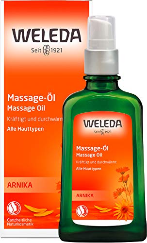 WELEDA Organic Arnica Sport Massage Oil 100ml vegan – Natural cosmetics skin care body oil protects against sore muscles and tension. Ideal for sports preparation/regeneration with the scent of rosemary and lavender, on sale.