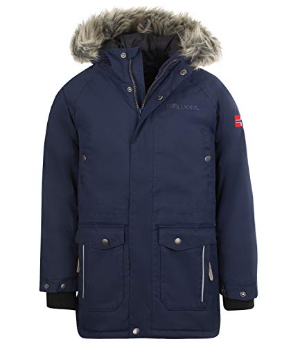 Trollkids Kinder Nordkapp wasserdichter winddichter Parka, Dunkelblau, im Sale