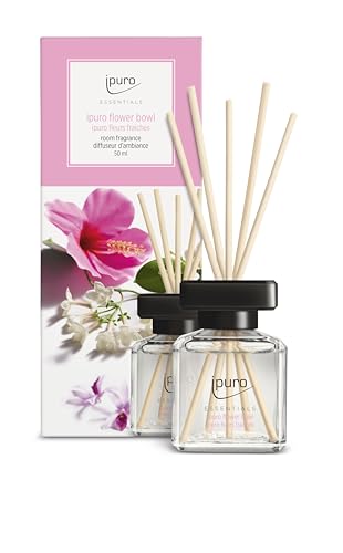 ipuro - Essentials Raumduft Soft Vanilla 50ml | Raumerfrischer mit Vanille, Sandelholz, Lakritz, Pfirsichblüte & Karamell Duft Aroma | Diffuser mit Stäbchen | Lufterfrischer für die Wohnung im Sale