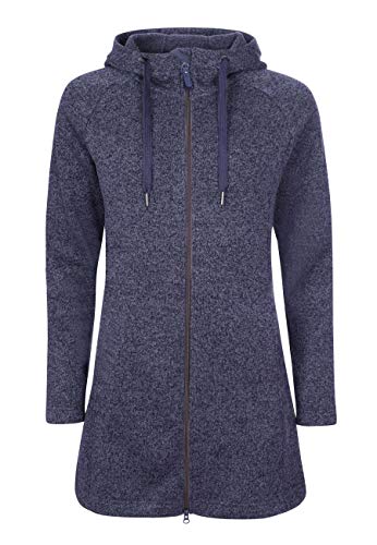 ELKLINE women's fleece coat | Knitted fleece jacket with hood, color: blueshadow, on sale