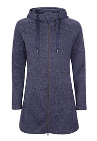 Thumbnail for ELKLINE women's fleece coat | Knitted fleece jacket with hood, color: blueshadow, on sale