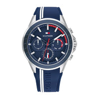 Thumbnail for Tommy Hilfiger Multi Zifferblatt Quarz Uhr für Herren mit Blaues Silikonarmband - 1791859 im Sale