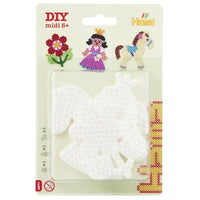 Thumbnail for Hama Beads 4571 Small Pegboards Set of 3 for Midi Iron-on Beads with a diameter of 5 mm, Pony, Flower and Princess motifs in white, creative crafting fun for all ages on sale