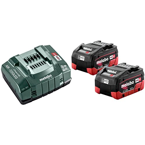 Metabo Basis-Set 2 x LiHD 5,5 Ah – 685122000 – Akkuset für effizientes und schnelles Laden – Inklusive 18-V-Akkus und Ladegerät im Sale