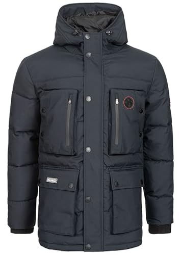 Geographical Norway Albert Men - Warm Parka Man Autumn Winter - Wide Coat Water-Repellent Hood - Warm Jacket Windbreaker Jacket Men - Ideal Gift (Navy) on Sale