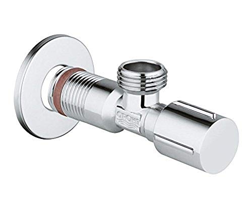 GROHE | Sicherungstechnik - Eckventil | mit selbstdichtendem Anschlussgewinde, Wandanschluss 1/2 Zoll mit Schubrosette, Abgang 1/2 Zoll | 22043000 im Sale