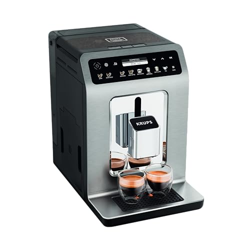 Krups Evidence Plus Kaffeevollautomat mit Milchschlauch, 19 Getränke, 2-Tassen-Funktion, Farbdisplay, Kaffeemaschine, TÜV-Siegel, Silber, EA894T10, Titanium-metallic im Sale
