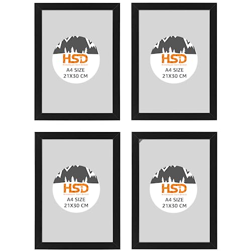Ikea Fiskbo picture frames, A4, 21 x 30 cm, black, 4 pieces, cardboard, fiberboard, foil, polystyrene plastic, acrylic paint, black, 21 x 30 cm on sale