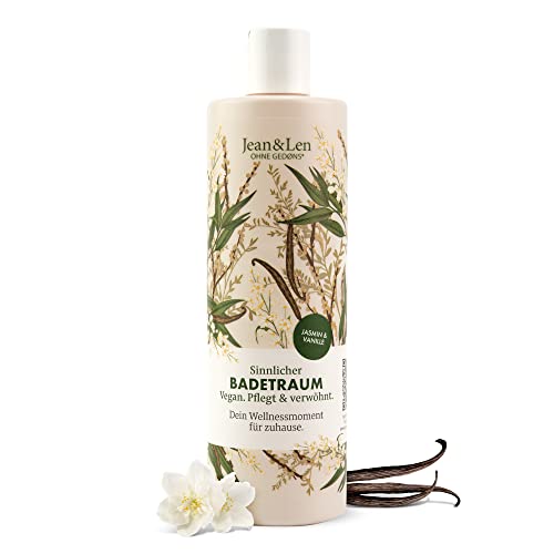 Jean &amp; Len Sensual Bath Dream Jasmine &amp; Vanilla, bath foam with a creamy texture, filled with nourishing ingredients, bath additive, without parabens, silicones &amp; microplastics, vegan, 400 ml