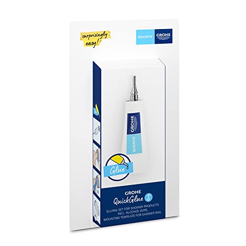 GROHE QUICKFIX - QuickGlue S Set für Duschprodukte (1 Kleber, 1 Alkoholtuch, Aushärtungszeit 24 Stunden), 41247000 im Sale