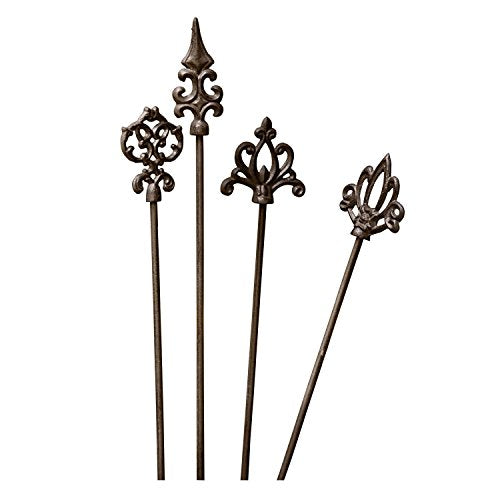 LOBERON Loberon Rosenstäbe 4er Set Baton - Antikbraunes Gusseisen, Nostalgie-Look, Dekorative Pflanzenstütze, 100 cm, antikbraun im Sale