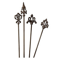 Thumbnail for LOBERON Loberon Rosenstäbe 4er Set Baton - Antikbraunes Gusseisen, Nostalgie-Look, Dekorative Pflanzenstütze, 100 cm, antikbraun im Sale