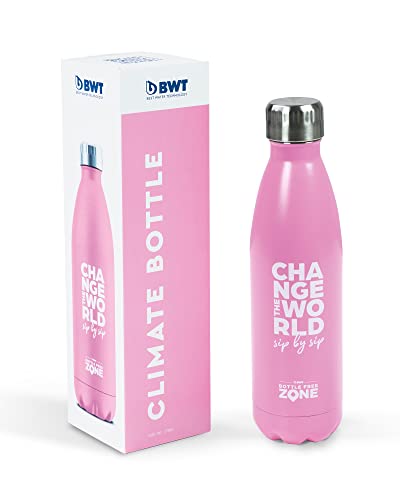 BWT Climate Bottle - EditionPINK | Doppelwandige Trinkflasche Edelstahl | Thermosflasche Sport & Freizeit | Hält bis zu 6 Stunden warm & kalt | 0,5 Liter im Sale