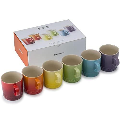 Le Creuset 6er-Set Becher aus Steinzeug, 350 ml, Regenbogen, 79114358359030 im Sale