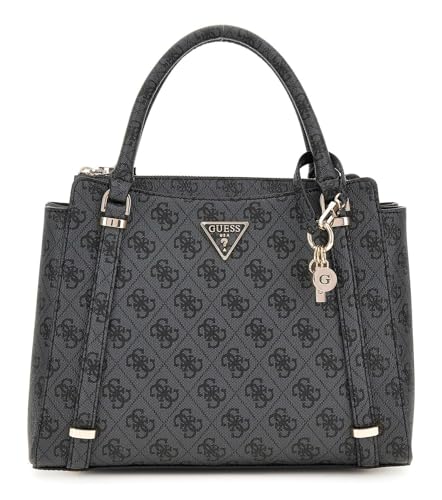 GUESS Eco Erica 2 Compartment Satchel Coal Logo im Sale