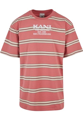 Karl Kani Herren KM222-009-1 Retro Stripe Tee Rose, im Sale