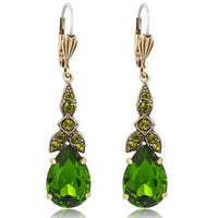 Thumbnail for Jugendstil Ohrhänger Gold Grün Crystallized Olivine Kristalle NOBEL SCHMUCK im Sale