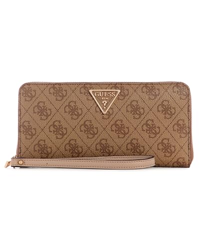 GUESS Laurel Geldbörse mit umlaufendem Reißverschluss, groß, Latte-Logo, Einheitsgröße im Sale