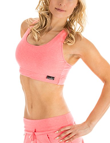 Winshape Women's Sports Bra Bustier WVR1 Fitness Leisure, Neon Coral, WVR1-NEON-CORAL- on Sale
