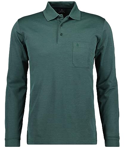 RAGMAN Herren Softknit-Polo mit Brusttasche, Langarm , Moosgrün-318 im Sale