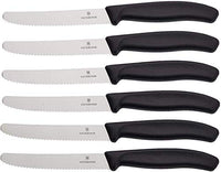 Thumbnail for Victorinox Swiss Classic Tomato Knife, Bread Knife, 6-piece, Sharp Blade, Serrated Edge, 11 cm, Stainless Steel, Black on Sale