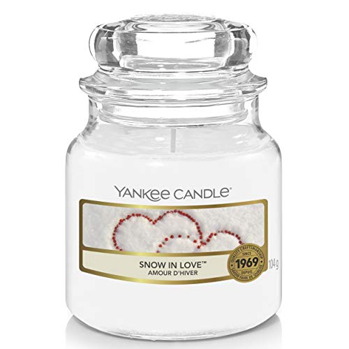 Yankee Candle Scented Candle in a Jar (Small Jar Candle) | Snow In Love | Burn time up to 30 hours on sale
