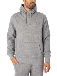 Thumbnail for Gant Herren Reg Shield Hoodie Kapuzenpullover, Grey Melange, EU im Sale