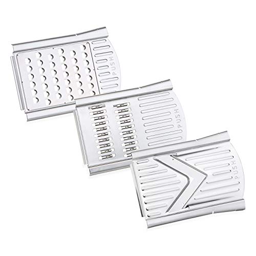 Genius Nicer Dicer Speed Messer-Set 3-tlg. Gemüseschneider V-Hobel – Juliennereibe, Scheibenschneider und Käsereibe - Messer mit dem Nicer Dicer Speed (Fassung: 550 ml) kompatibel im Sale