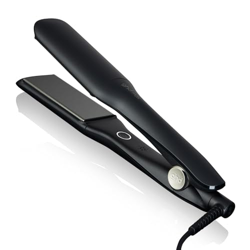 ghd max - professional hair straightener with wide plates for long, thick, or curly hair, straightens and creates waves in half the time, dual-zone technology, black on sale