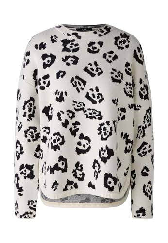 Oui Damen Pullover Viskosemischung lässig geschnitten Animalprint Freizeit Rundhals Blende Viskosemischung im Sale
