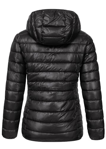 Geographical Norway Women's Spring Transition Jacket Quilted Jacket Hood Annecy Outdoor Hooded Jacket, Color: Women's Black, on Sale
