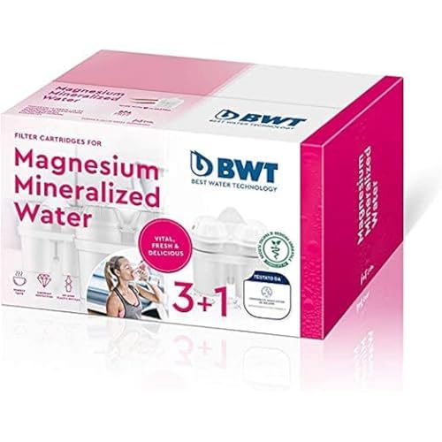 BWT Magnesium Mineralizer Filter mit patentierter Technologie Pack 3 + 1, Kunststoff, weiß, 20.9 x 12.3 x 12.4 cm im Sale