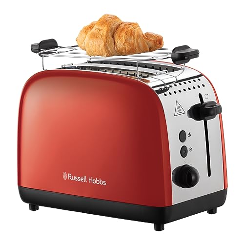 Russell Hobbs Toaster [für 2 Scheiben] Colours Plus Edelstahl Rot (extra breite Toastschlitze, inkl. Brötchenaufsatz, 6 Bräunungsstufen + Auftaufunktion, Lift & Look-Funktion, 1600W) 26554-56 im Sale