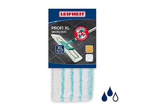 Leifheit set of 2 mop covers Profi static plus, for all floor types, attracts dust and hair like a magnet, floor mop replacement cover for smooth floors, dust mop for the floor on sale
