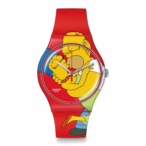 Swatch Armbanduhr aus der Simpsons Swett Embrace Edition, Valentinstag SO29Z120 im Sale