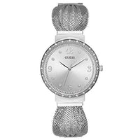Thumbnail for Guess Damen Analog Uhr Chiffon mit Edelstahl Armband im Sale