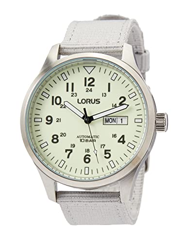 Lorus Herren-Uhr Automatik Edelstahl mit Textilband RL415BX9 im Sale
