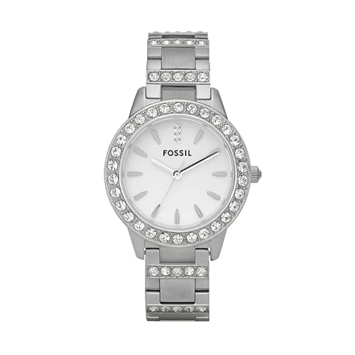 Fossil Damenuhren Jesse, Quarzwerk, 34mm Silbernes Edelstahlgehäuse mit Edelstahlarmband, ES2362 im Sale