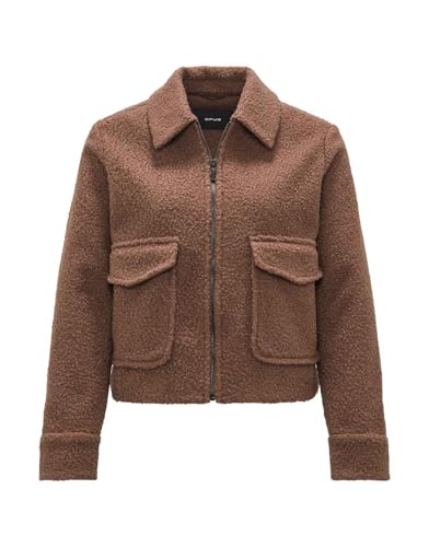 OPUS Damen Jacke | Teddyjacke HOLMA Boxy Fit in Bouclé Optik Cocoa, 42 im Sale