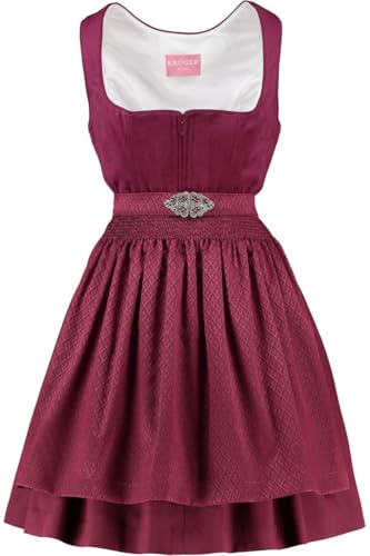 Krüger Dirndl Alisha 50cm Länge | Kurzes Samt-Dirndl Ton-in-Ton | Damen im Sale