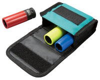 Thumbnail for Makita E-12354 Automotive Impact Socket Set 1/2, 3-piece in fabric bag with belt loop, SW17, SW19, SW21, with plastic coating and insert to protect the rims, chrome-molybdenum, impact sockets 86 mm long on sale