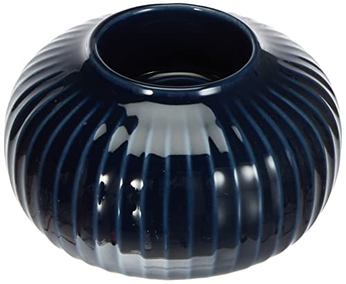 Kähler Teelichthalter runden Ø10 cm Hammershøi dänisches Design Handarbeit, blau im Sale